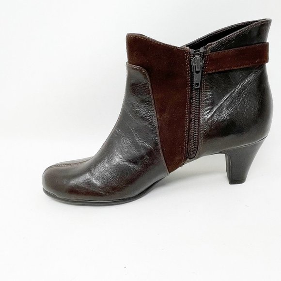 Aerosoles Womens Brown Vegan Leather Side Zip Bootie Size 7 - Picture 4 of 13